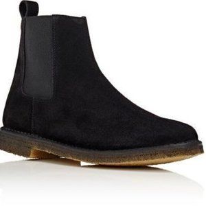 Black Suede Crepe Sole Chelsea Boots